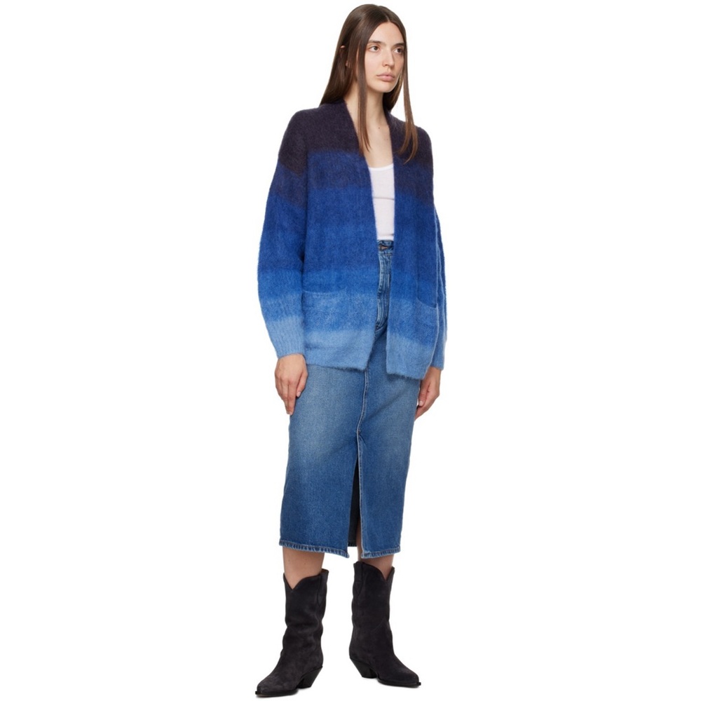 Isabel Marant Etoile Dana Cardigan In Navy Size 2 - Picture 4 of 11